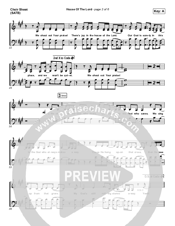 House Of The Lord Choir Sheet (SATB) (Vertical Worship)