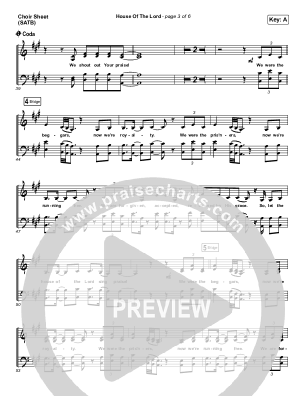 House Of The Lord Choir Sheet (SATB) (Vertical Worship)