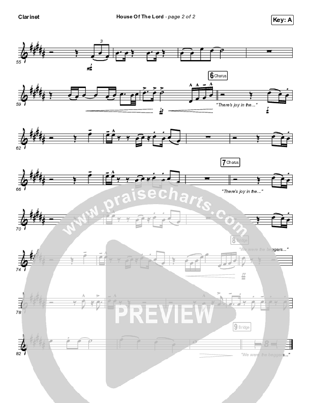 House Of The Lord Clarinet (Vertical Worship)