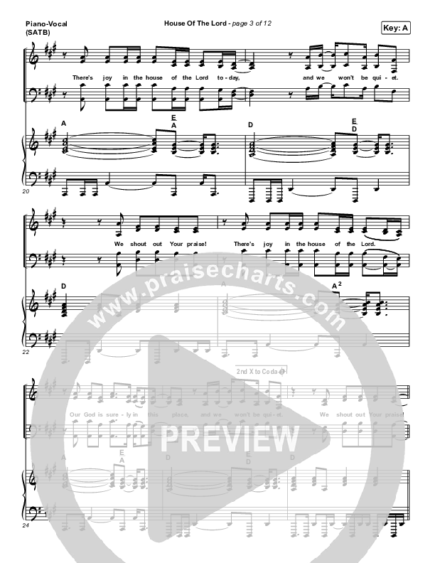 House Of The Lord Piano/Vocal (SATB) (Vertical Worship)