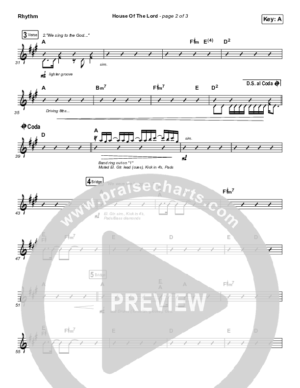 House Of The Lord Rhythm Chart (Vertical Worship)