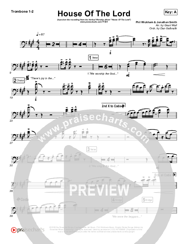 House Of The Lord Trombone 1/2 (Vertical Worship)