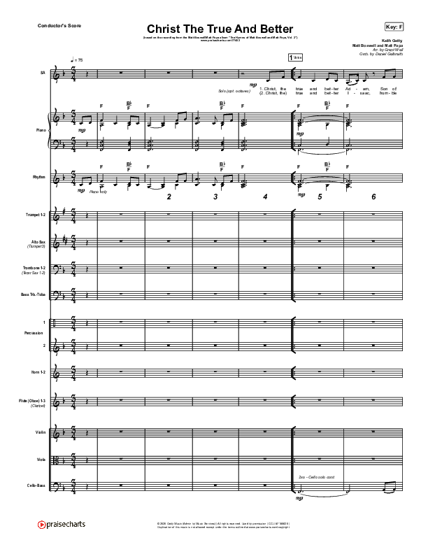 Christ The True And Better Conductor's Score (Matt Boswell / Matt Papa)