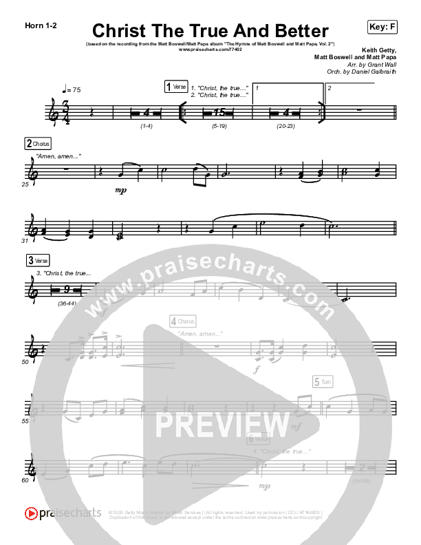 Christ The True And Better French Horn 1/2 (Matt Boswell / Matt Papa)