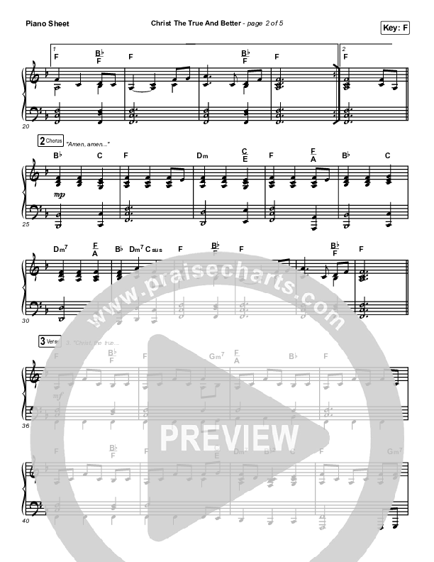 Christ The True And Better Piano Sheet (Matt Boswell / Matt Papa)