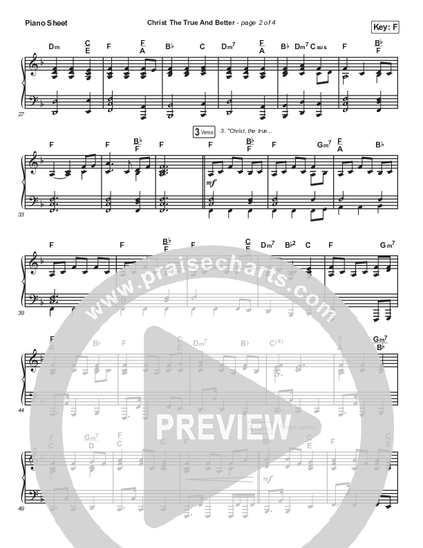 Christ The True And Better Piano Sheet (Matt Boswell / Matt Papa)