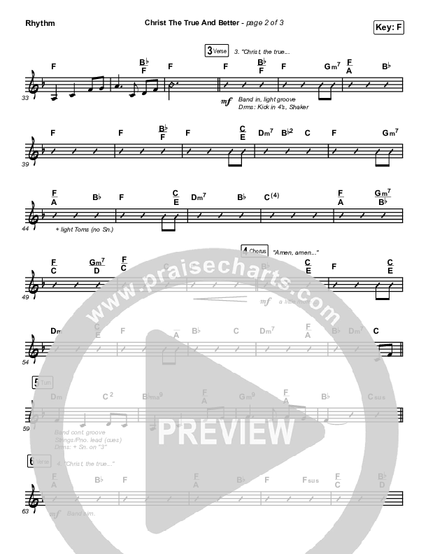 Christ The True And Better Rhythm Chart (Matt Boswell / Matt Papa)