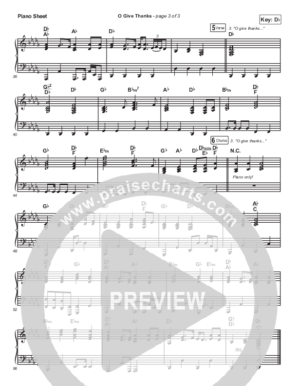 O Give Thanks Piano Sheet (Matt Boswell / Matt Papa)