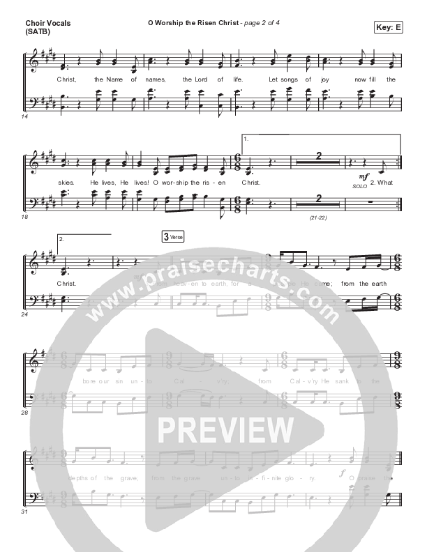 O Worship The Risen Christ Choir Sheet (SATB) (Matt Boswell / Matt Papa)