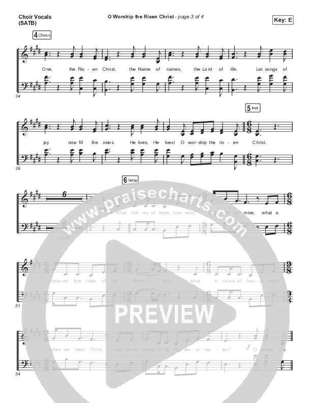 O Worship The Risen Christ Choir Sheet (SATB) (Matt Boswell / Matt Papa)