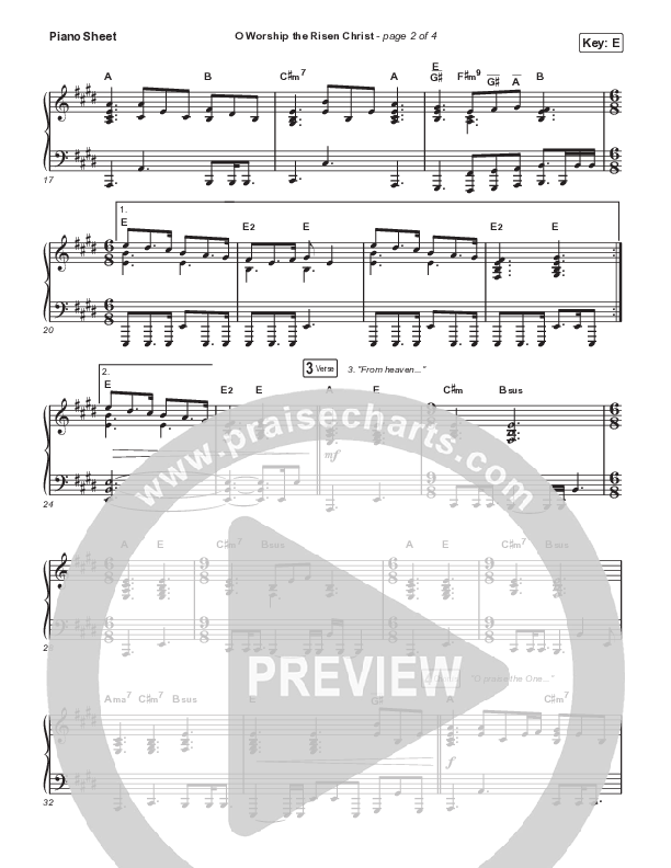 O Worship The Risen Christ Piano Sheet (Matt Boswell / Matt Papa)