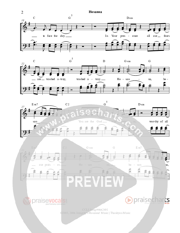 Hosanna (Praise Is Rising) Lead Sheet (PraiseVocals)