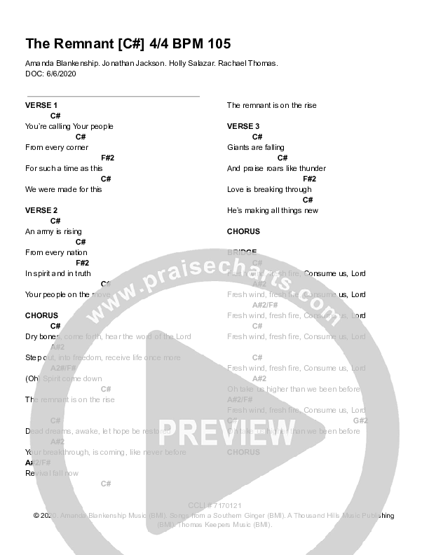 Remnant Chord Chart (Amanda Blankenship)