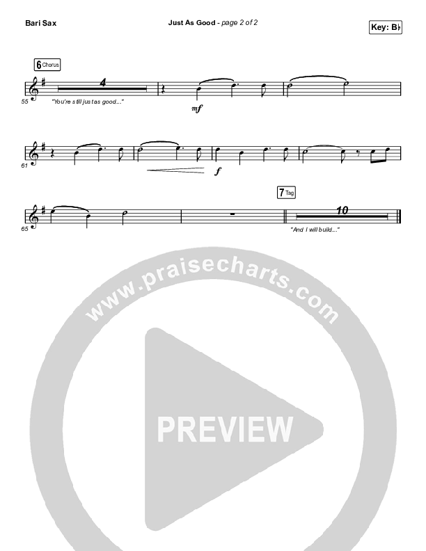 Just As Good Bari Sax (Chris Renzema / Ellie Holcomb)