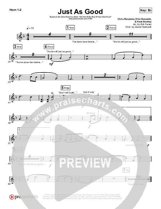 Just As Good Brass Pack (Chris Renzema / Ellie Holcomb)