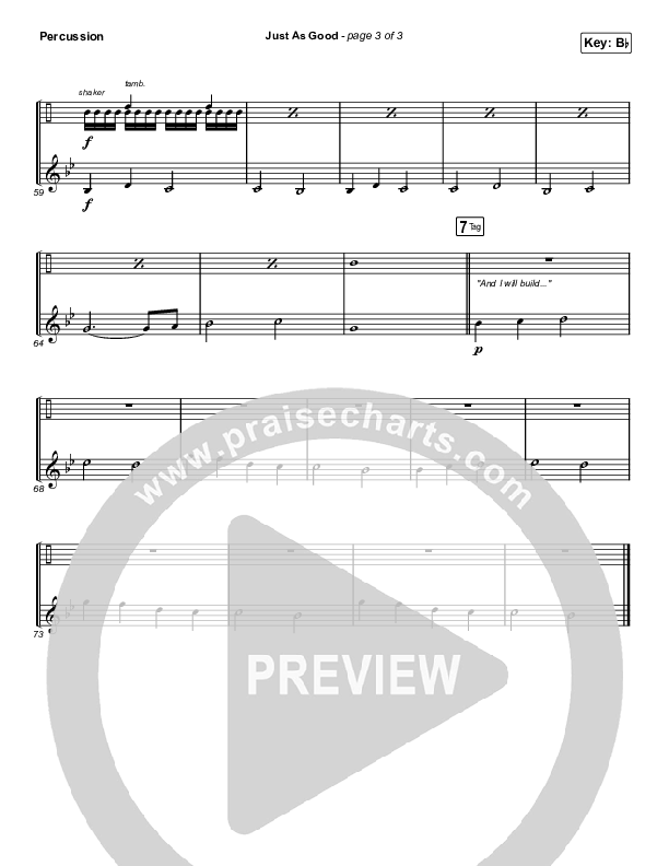 Just As Good Percussion (Chris Renzema / Ellie Holcomb)