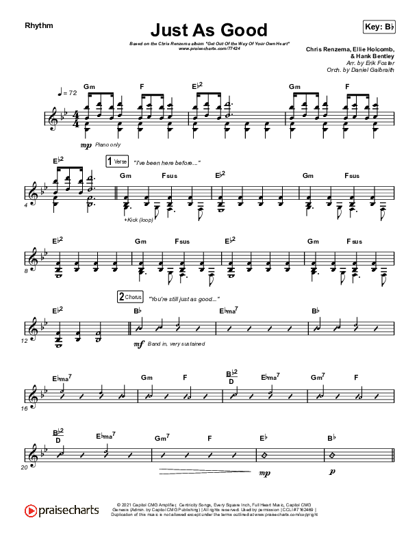 Just As Good Rhythm Pack (Chris Renzema / Ellie Holcomb)