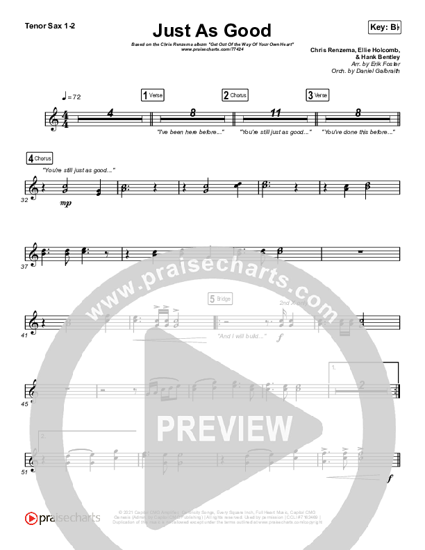 Just As Good Sax Pack (Chris Renzema / Ellie Holcomb)