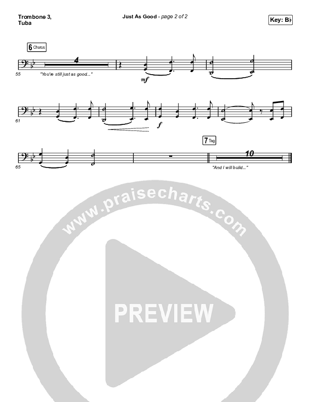 Just As Good Trombone 3/Tuba (Chris Renzema / Ellie Holcomb)