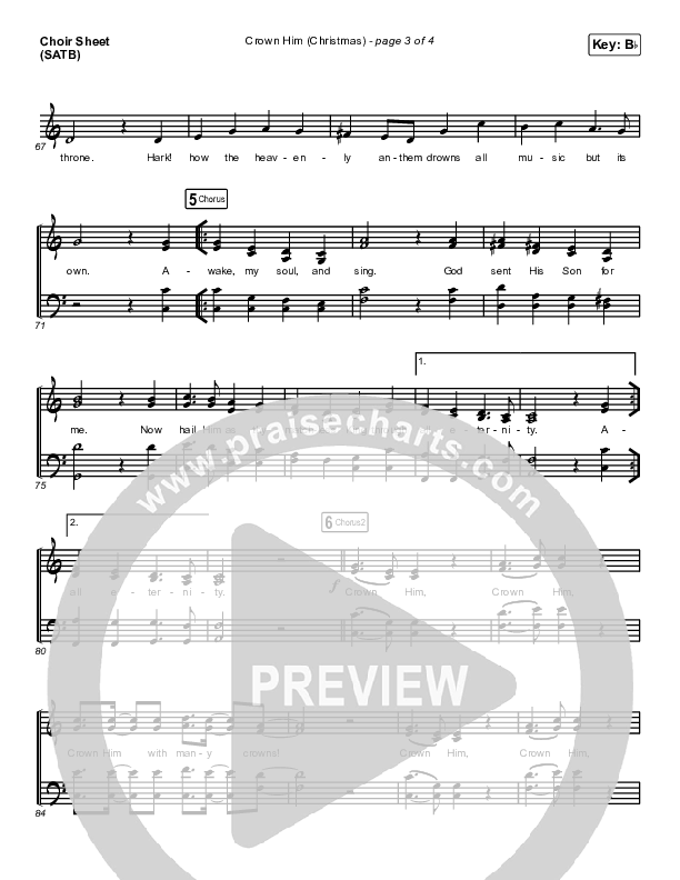 Crown Him (Christmas) (Live) Choir Sheet (SATB) (Chris Tomlin / Matt Redman)