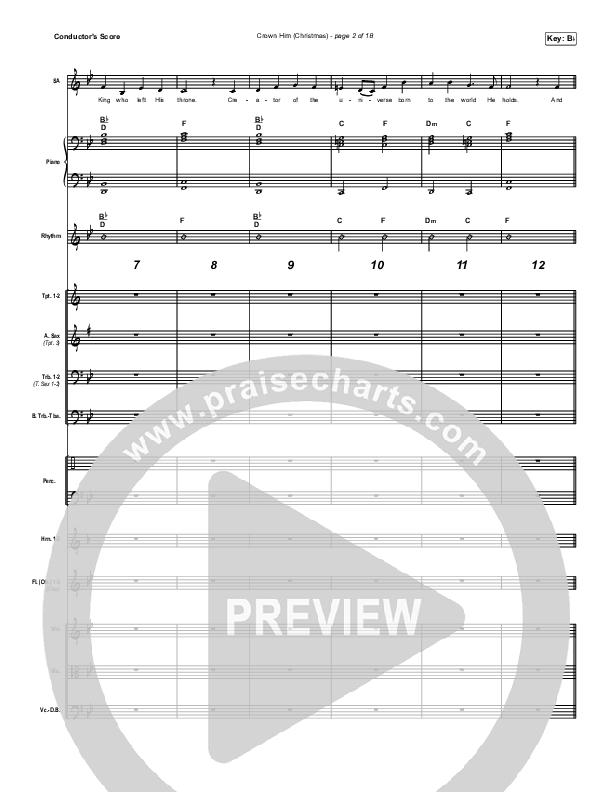 Crown Him (Christmas) (Live) Conductor's Score (Chris Tomlin / Matt Redman)