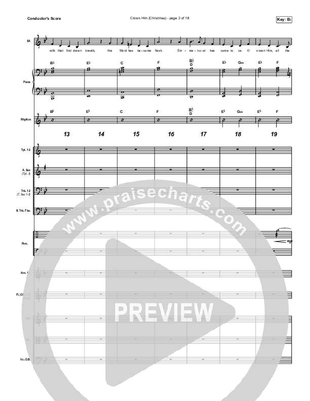 Crown Him (Christmas) (Live) Conductor's Score (Chris Tomlin / Matt Redman)