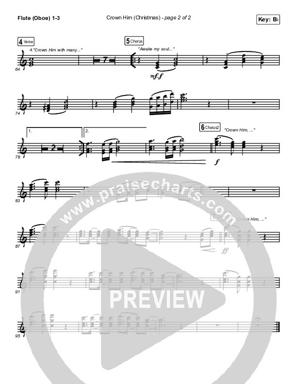 Crown Him (Christmas) (Live) Flute/Oboe 1/2/3 (Chris Tomlin / Matt Redman)