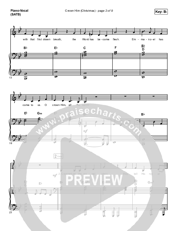 Crown Him (Christmas) (Live) Piano/Vocal & Lead (Chris Tomlin / Matt Redman)