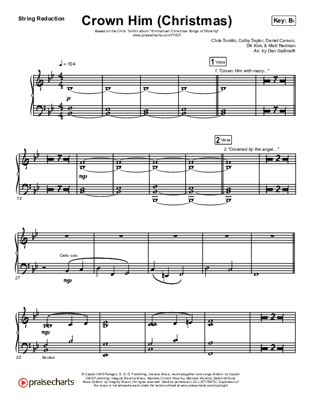 Crown Him (Christmas) (Live) String Reduction (Chris Tomlin / Matt Redman)