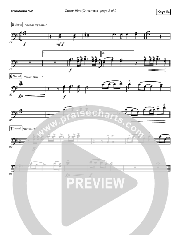 Crown Him (Christmas) (Live) Trombone 1/2 (Chris Tomlin / Matt Redman)