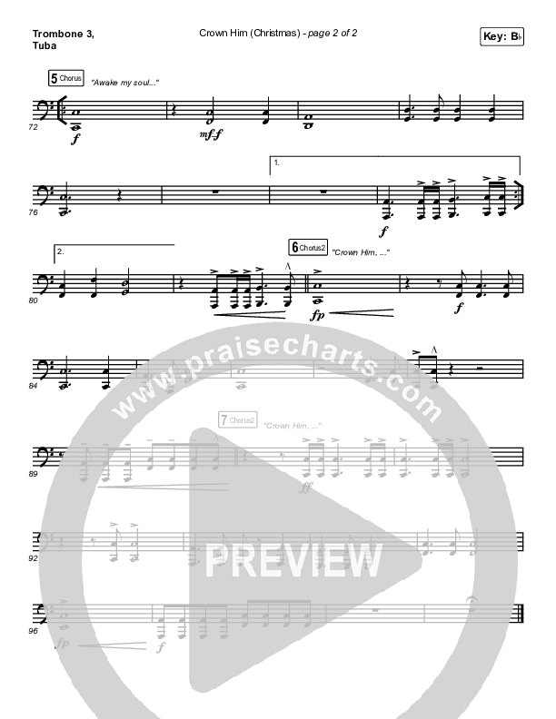 Crown Him (Christmas) (Live) Trombone 3/Tuba (Chris Tomlin / Matt Redman)