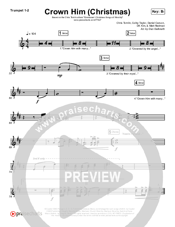 Crown Him (Christmas) (Live) Brass Pack (Chris Tomlin / Matt Redman)