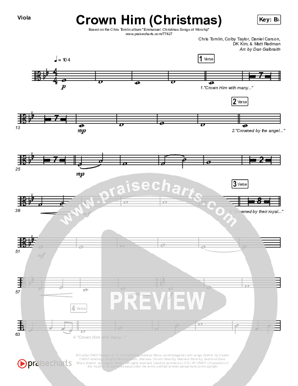 Crown Him (Christmas) (Live) Viola (Chris Tomlin / Matt Redman)