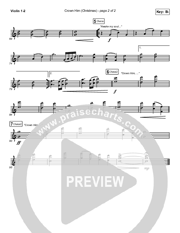 Crown Him (Christmas) (Live) Violin 1/2 (Chris Tomlin / Matt Redman)