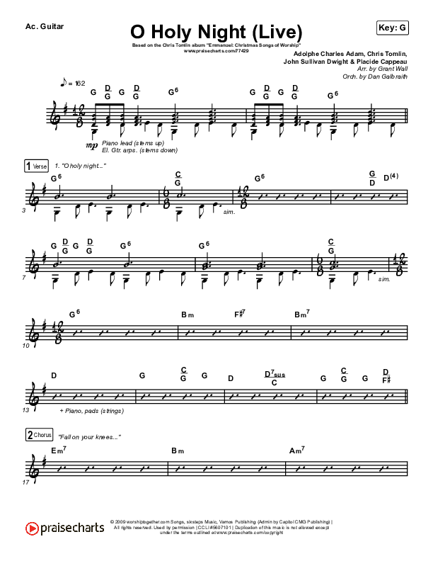 O Holy Night (Live) Acoustic Guitar (Chris Tomlin / CeCe Winans)