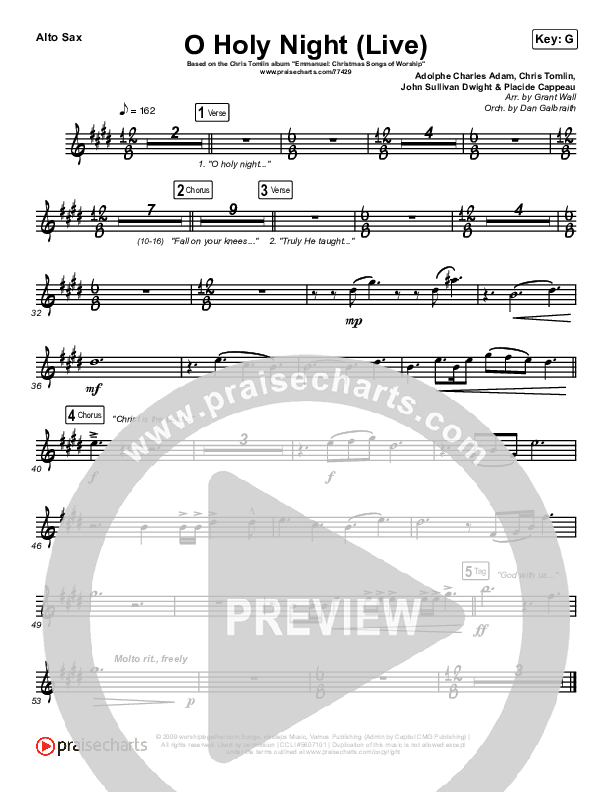 O Holy Night (Live) Alto Sax (Chris Tomlin / CeCe Winans)
