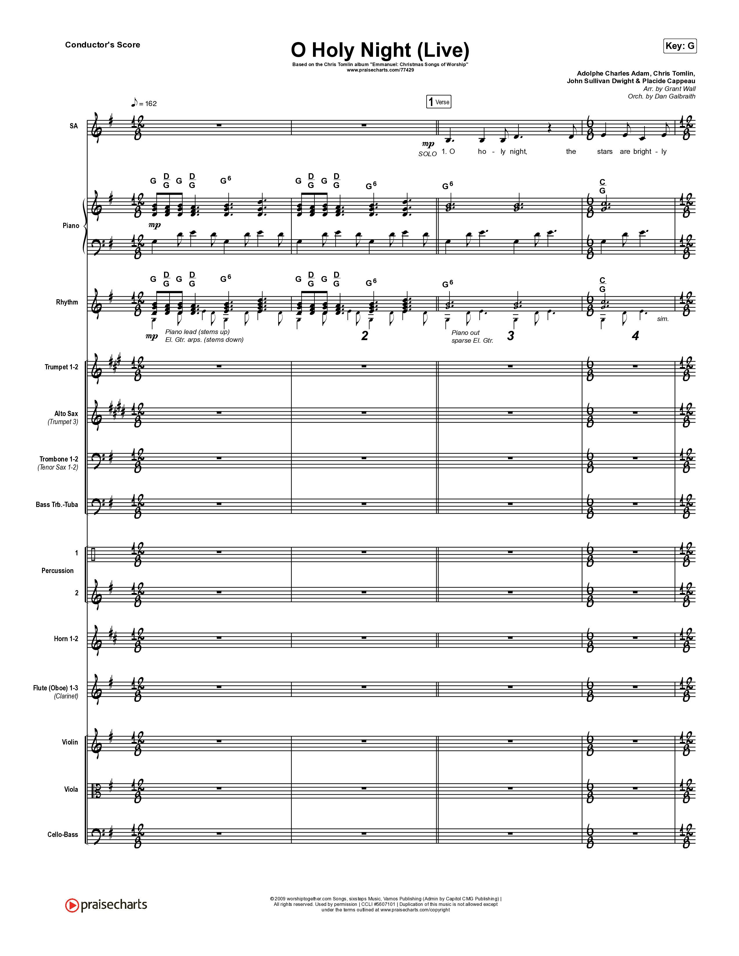 O Holy Night (Live) Conductor's Score (Chris Tomlin / CeCe Winans)