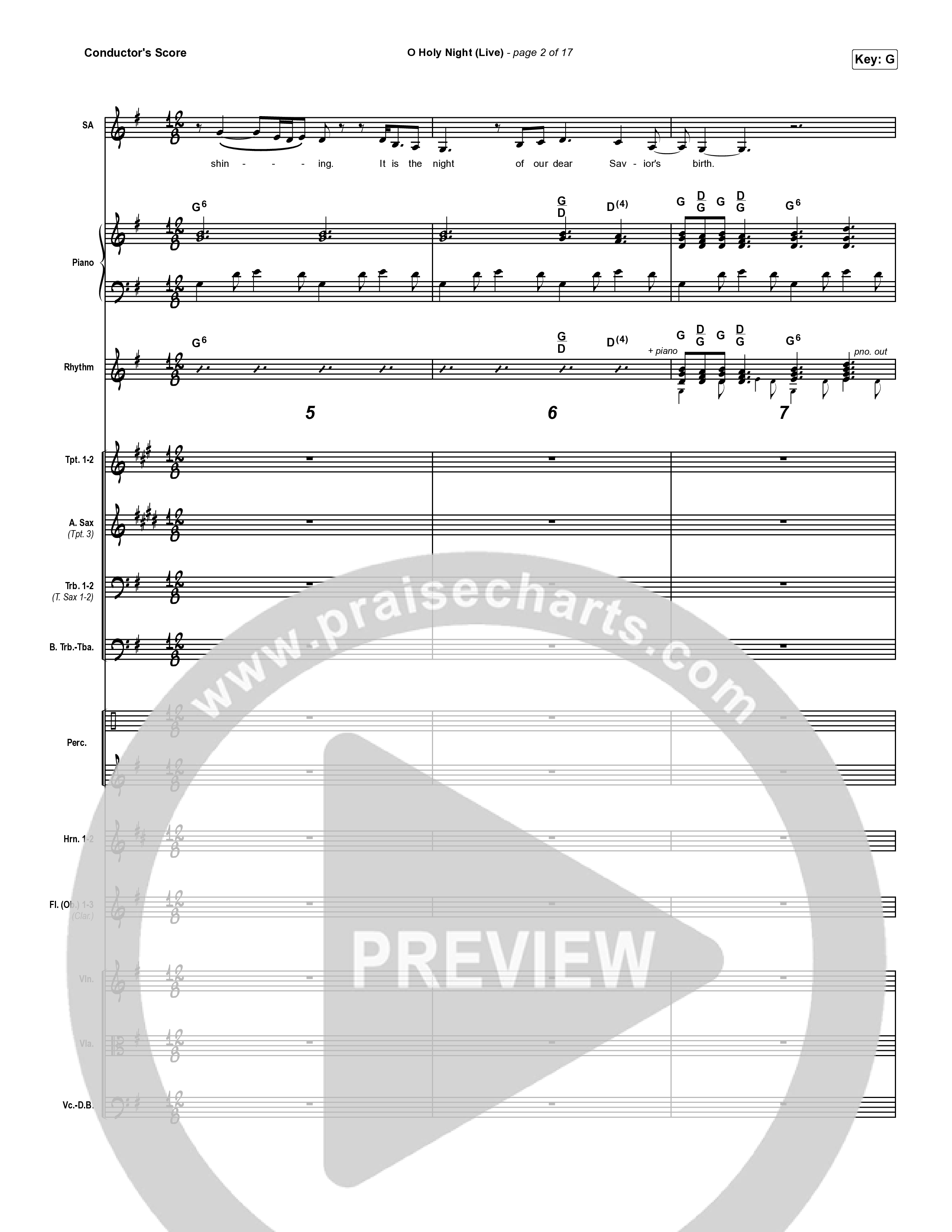 O Holy Night (Live) Conductor's Score (Chris Tomlin / CeCe Winans)