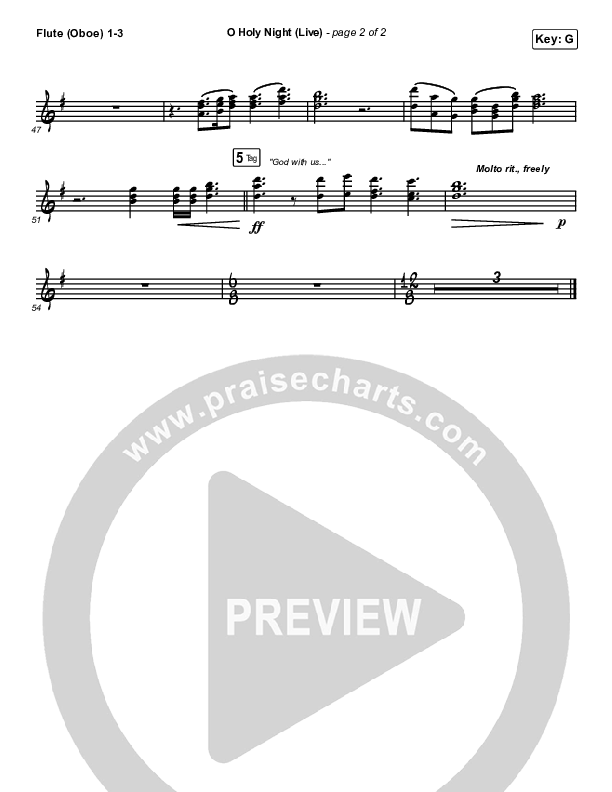 O Holy Night (Live) Flute/Oboe 1/2/3 (Chris Tomlin / CeCe Winans)