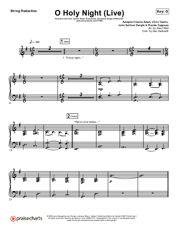 O Holy Night (Live) String Reduction (Chris Tomlin / CeCe Winans)