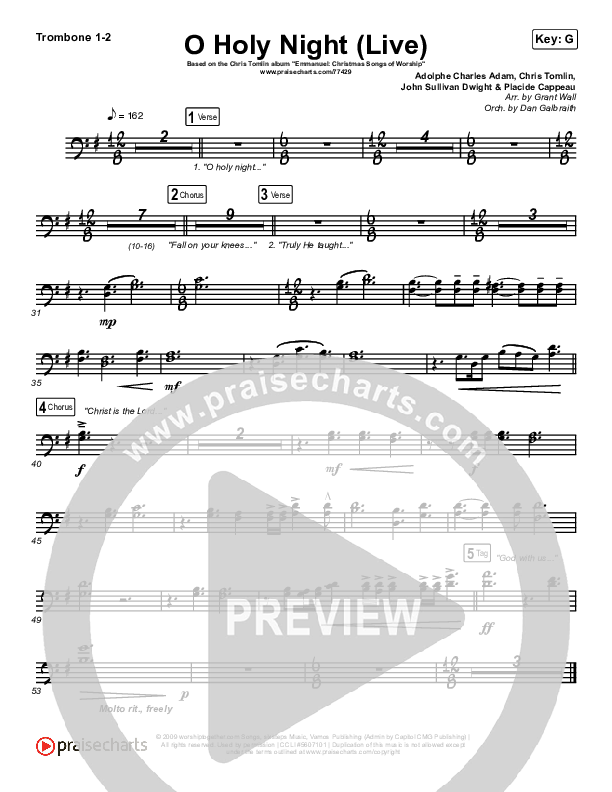 O Holy Night (Live) Trombone 1/2 (Chris Tomlin / CeCe Winans)