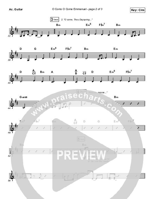 O Come O Come Emmanuel (Live) Acoustic Guitar (Chris Tomlin)