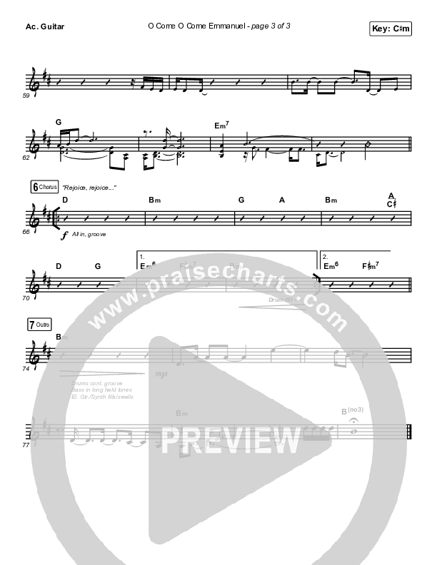 O Come O Come Emmanuel (Live) Acoustic Guitar (Chris Tomlin)