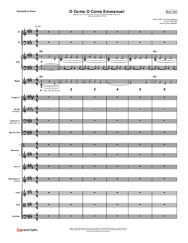 O Come O Come Emmanuel (Live) Conductor's Score (Chris Tomlin)