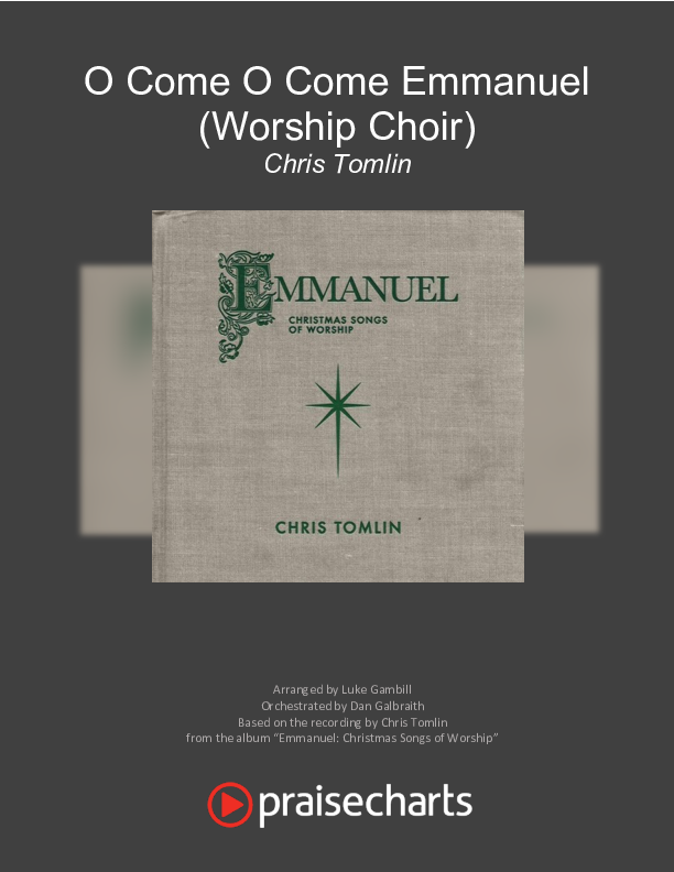 O Come O Come Emmanuel (Live) Cover Sheet (Chris Tomlin)