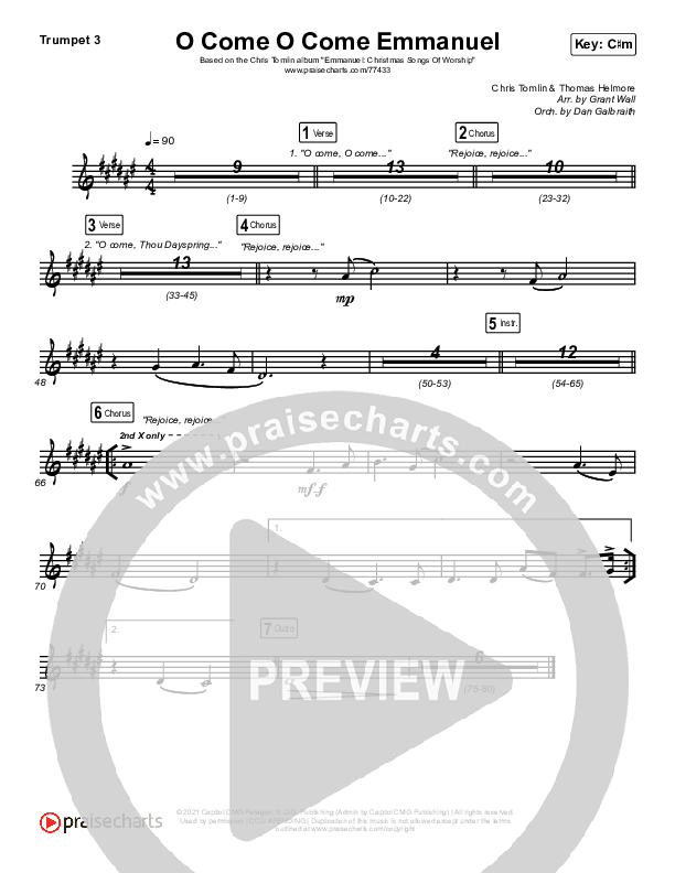 O Come O Come Emmanuel (Live) Trumpet 3 (Chris Tomlin)