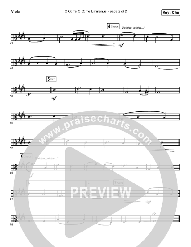 O Come O Come Emmanuel (Live) Viola (Chris Tomlin)