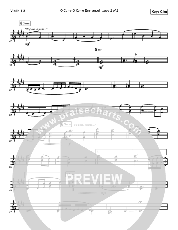 O Come O Come Emmanuel (Live) Violin 1/2 (Chris Tomlin)