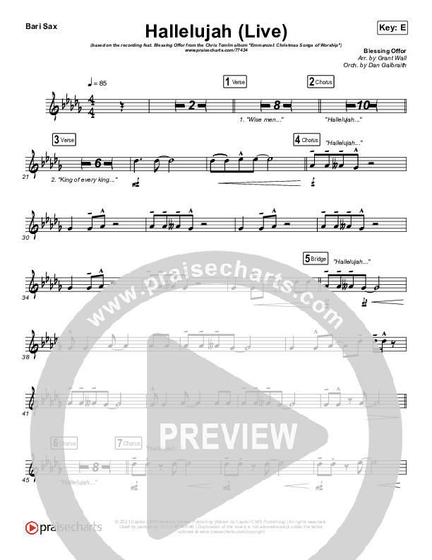 Hallelujah (Live) Bari Sax (Chris Tomlin / Blessing Offor)