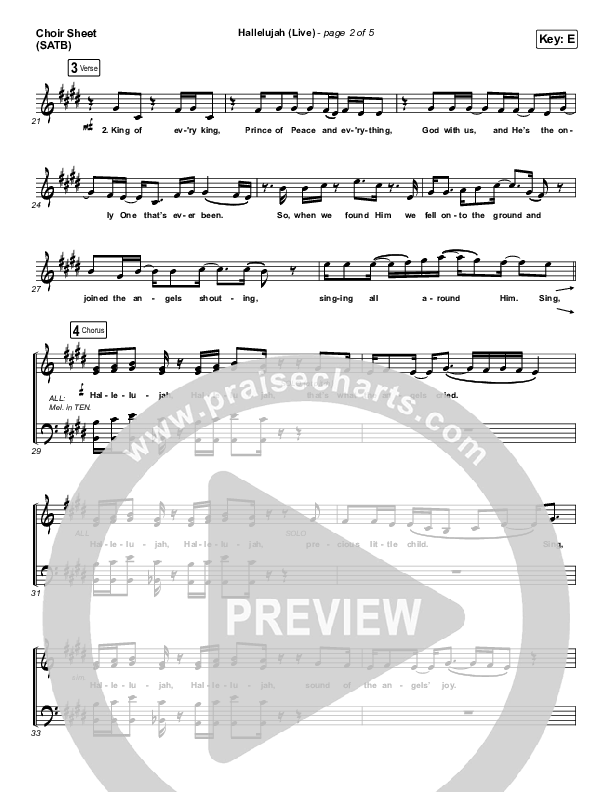 Hallelujah (Live) Choir Sheet (SATB) (Chris Tomlin / Blessing Offor)